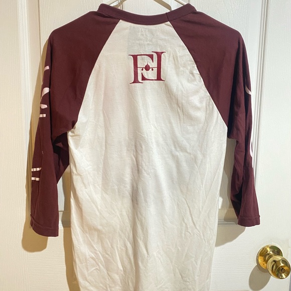 Burgundy Fly N Fortunate Unique Baseball Style Womens Top - Picture 3 of 3